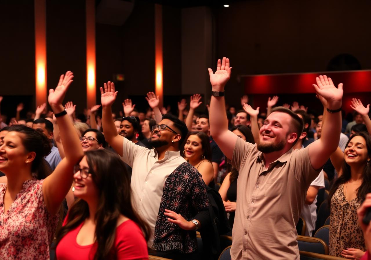 Joyful congregation worshipping at Winners Chapel Sydney