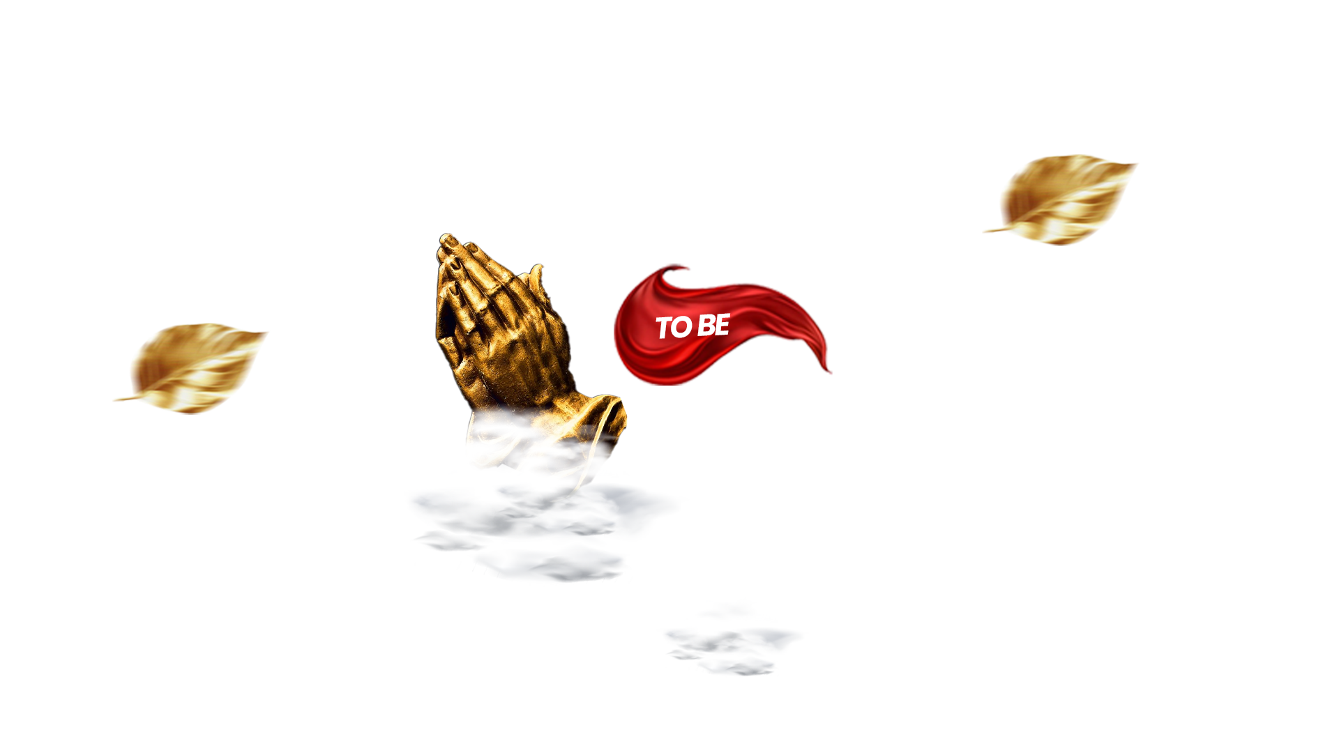 Communion bread and cup illuminated in red — April Communion Service banner